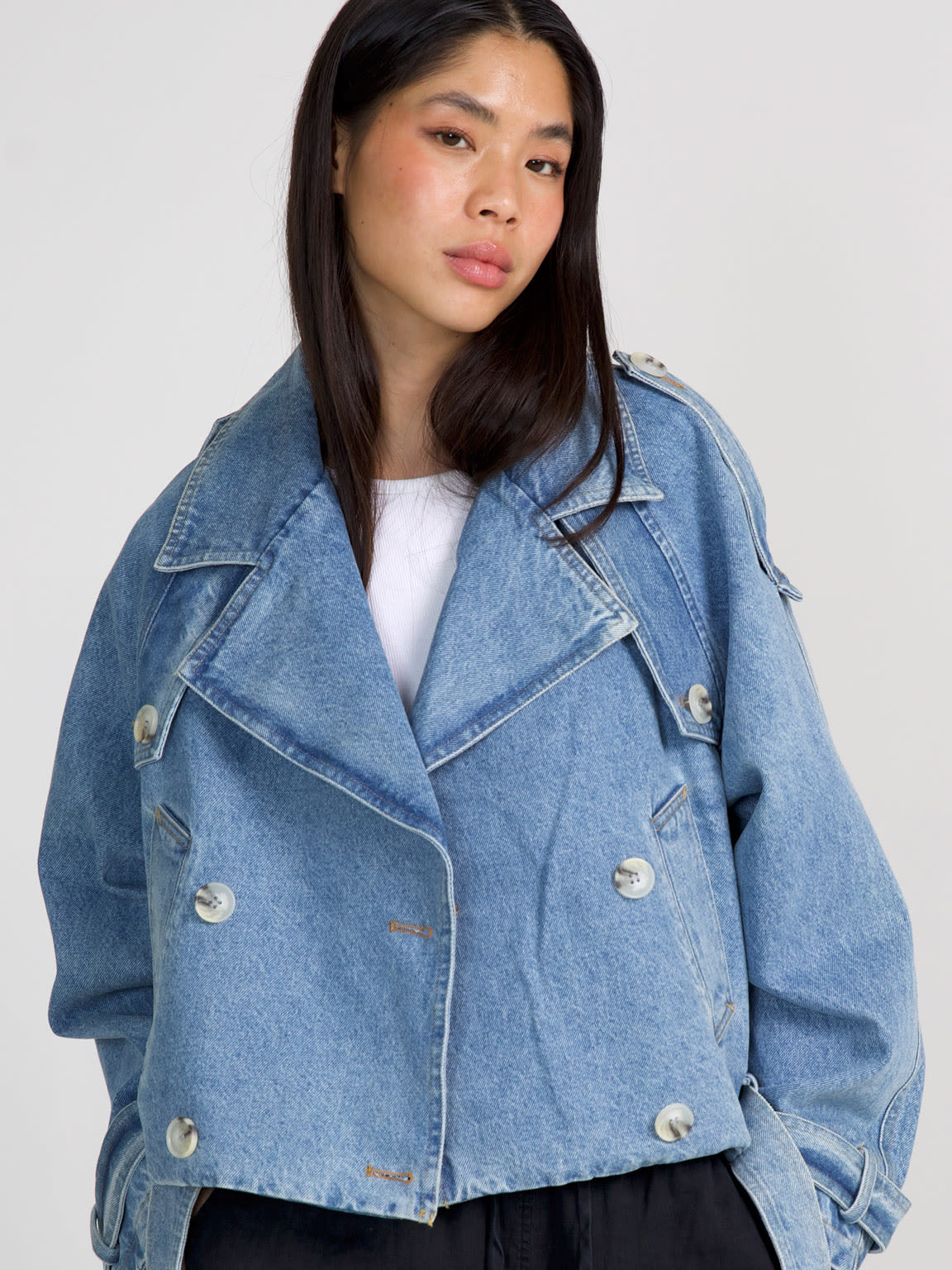 Debby - denim trench jacket