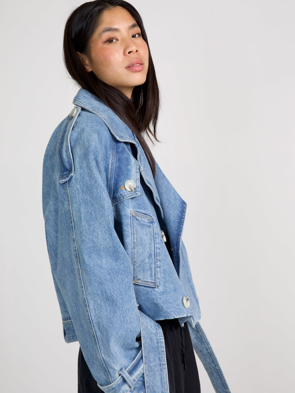 Debby - denim trench jacket