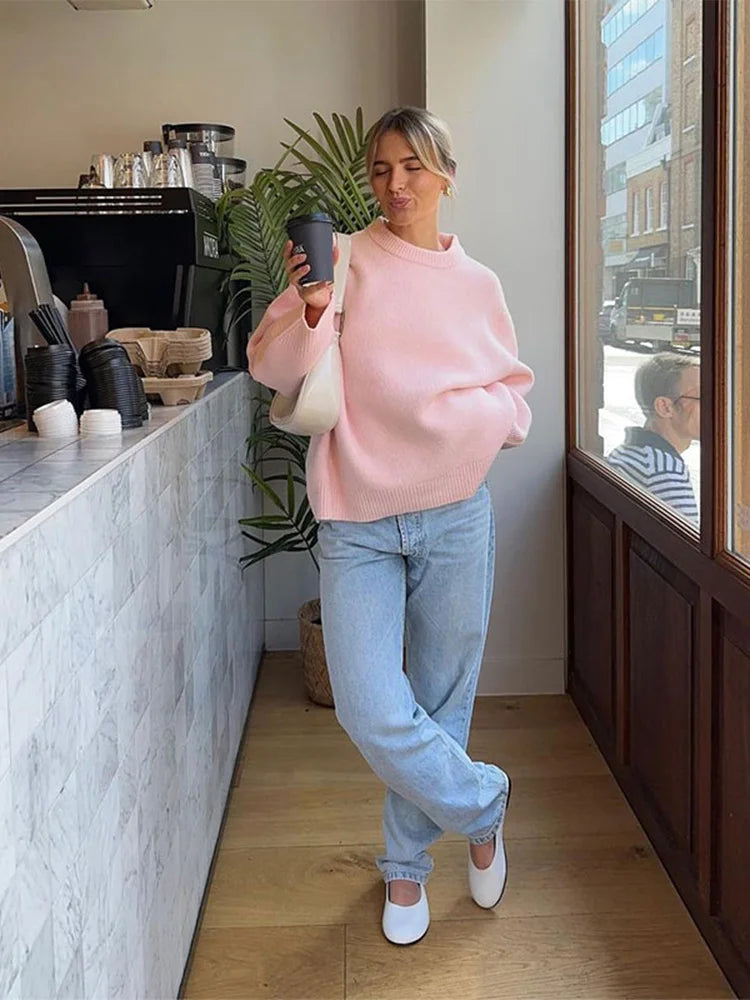 Mia - oversized pink sweater