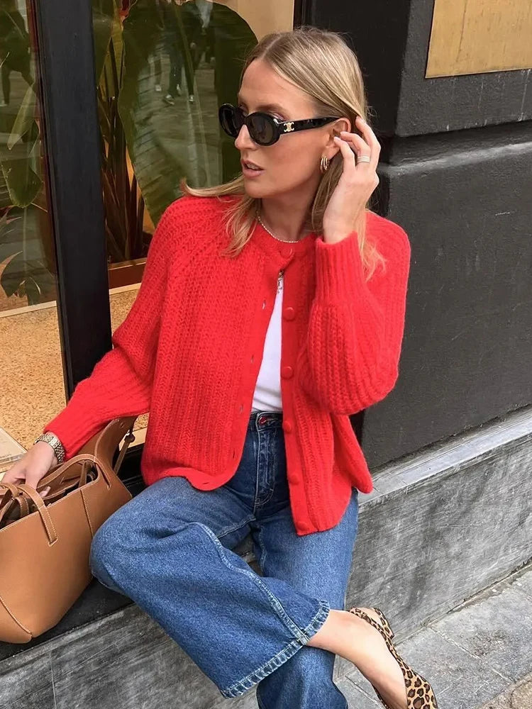 Daphne - Red Cardigan