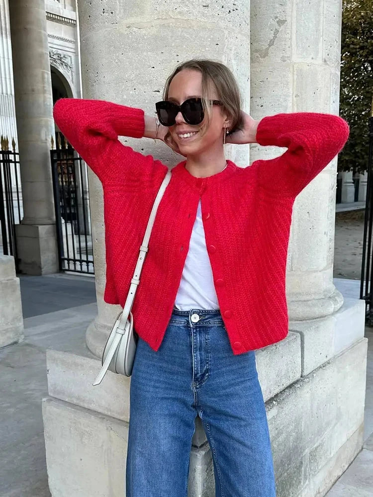 Daphne - Red Cardigan